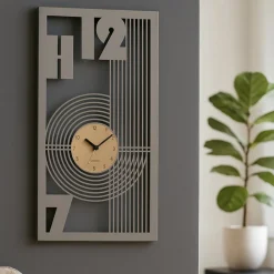 Orologi Da Parete Moderni-Selezionato da Mazzolaluce Orologio da parete moderno rettangolare fango oro