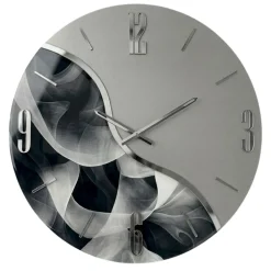 Orologi Da Parete Moderni-Selezionato da Mazzolaluce Orologio da parete moderno resina effetto marmo per soggiorno rotondo 70cm