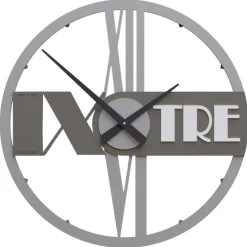 Orologi Da Parete Moderni-Selezionato da Mazzolaluce Orologio da parete moderno rotondo legno grigio quarzo 48cm