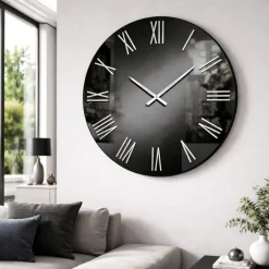 Orologi Da Parete Moderni-Selezionato da Mazzolaluce Orologio da parete moderno rotondo specchio fume' 60cm
