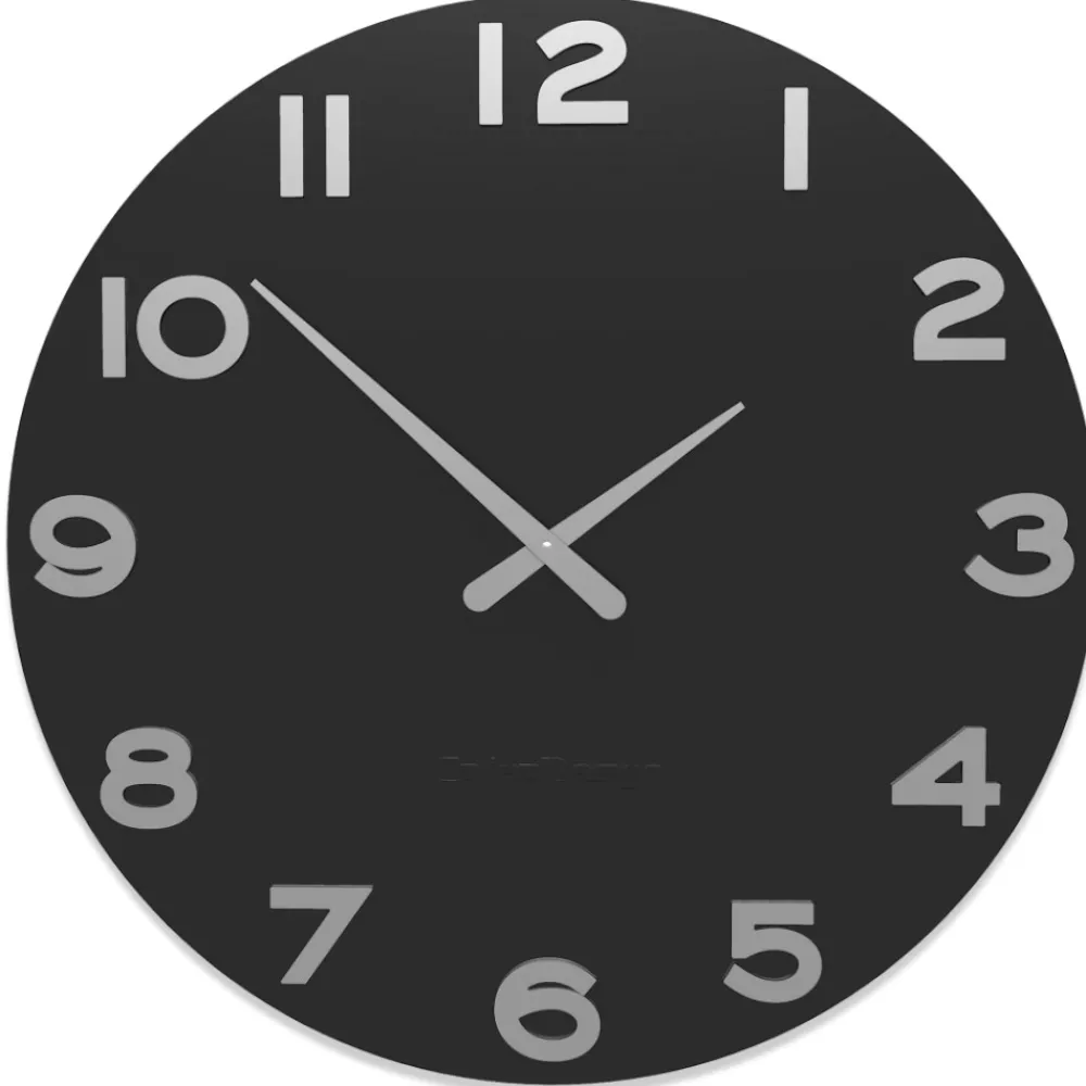 Orologi Da Parete Moderni-Selezionato da Mazzolaluce Orologio da parete moderno rotondo legno colore nero