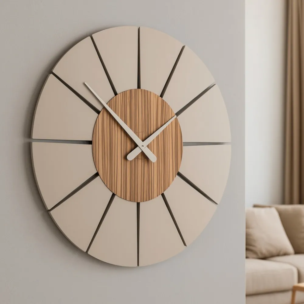 Orologi Da Parete Moderni-Selezionato da Mazzolaluce Orologio da parete moderno rotondo in legno per ufficio