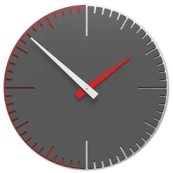 Orologi Da Parete Moderni-Selezionato da Mazzolaluce Orologio da parete moderno rosso fuoco grigio bianco in legno