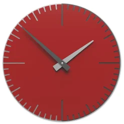 Orologi Da Parete Moderni-Selezionato da Mazzolaluce Orologio da parete moderno rubino e grigio in legno taglio laser