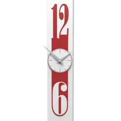 Orologi Da Parete Moderni-Selezionato da Mazzolaluce Orologio da parete moderno rubino e bianco legno taglio laser