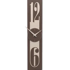 Orologi Da Parete Moderni-Selezionato da Mazzolaluce Orologio da parete moderno sabbia e marrone in legno