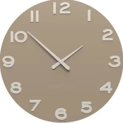 Orologi Da Parete Moderni-Selezionato da Mazzolaluce Orologio da parete moderno tondo legno colore caffelatte