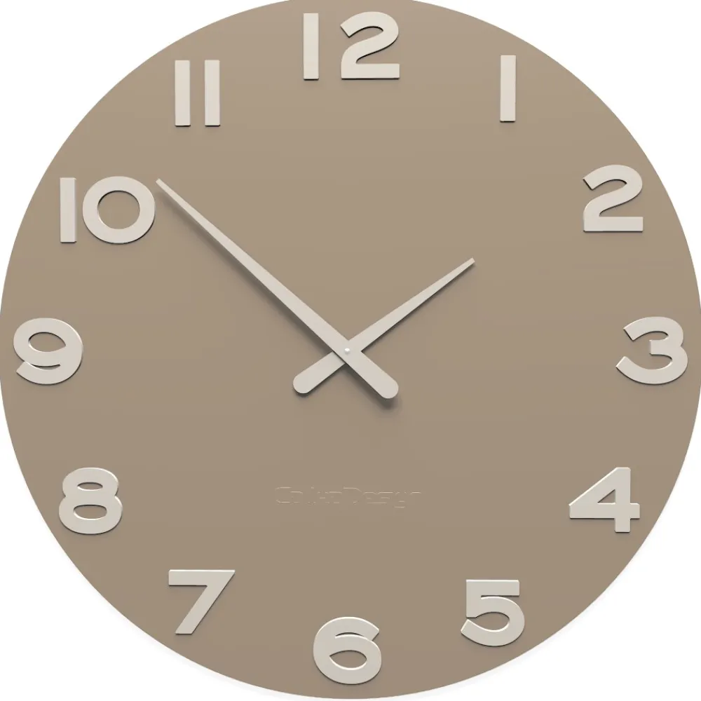 Orologi Da Parete Moderni-Selezionato da Mazzolaluce Orologio da parete moderno tondo legno colore caffelatte