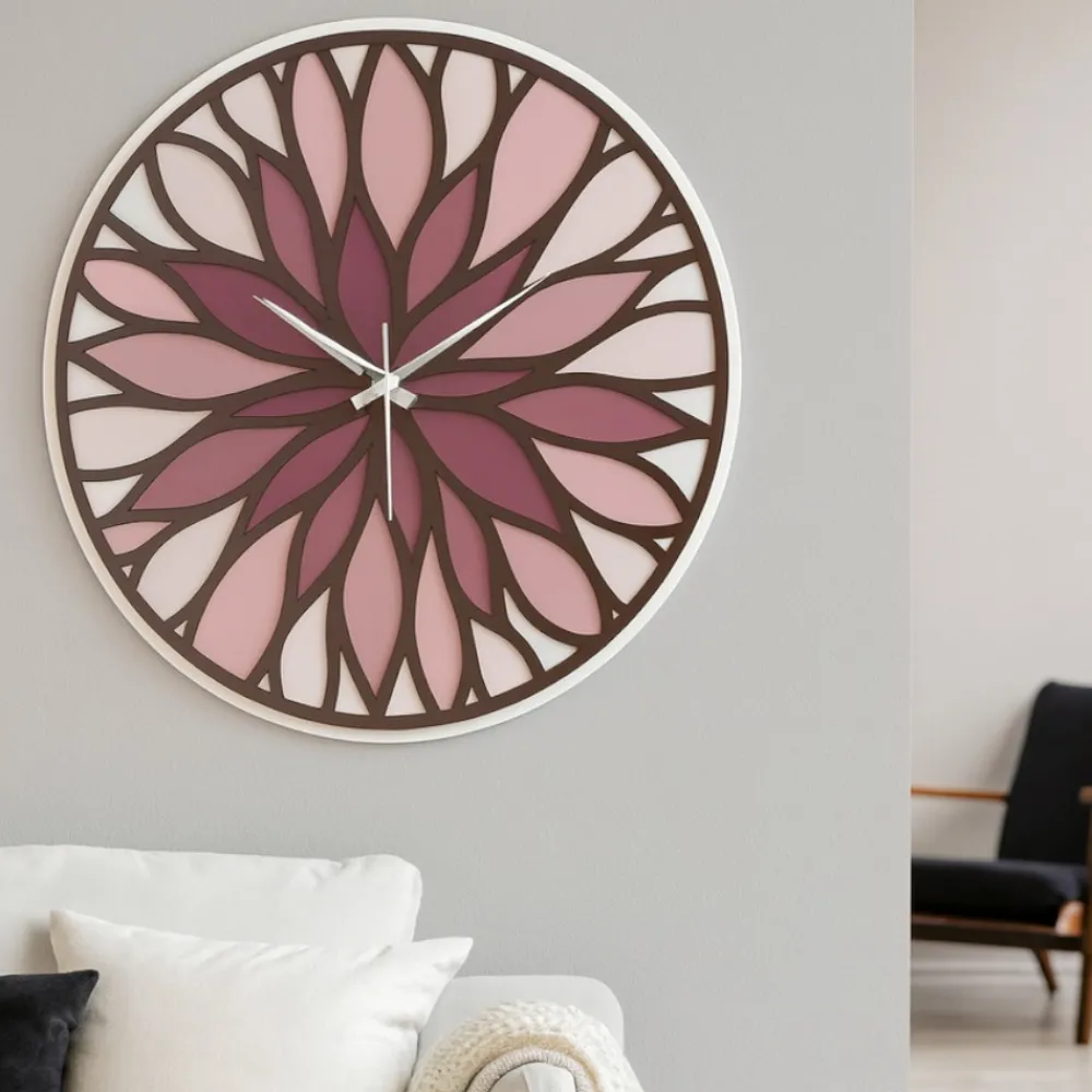 Orologi Da Parete Moderni-Bongelli Preziosi Orologio da parete mosaico rosso tondo