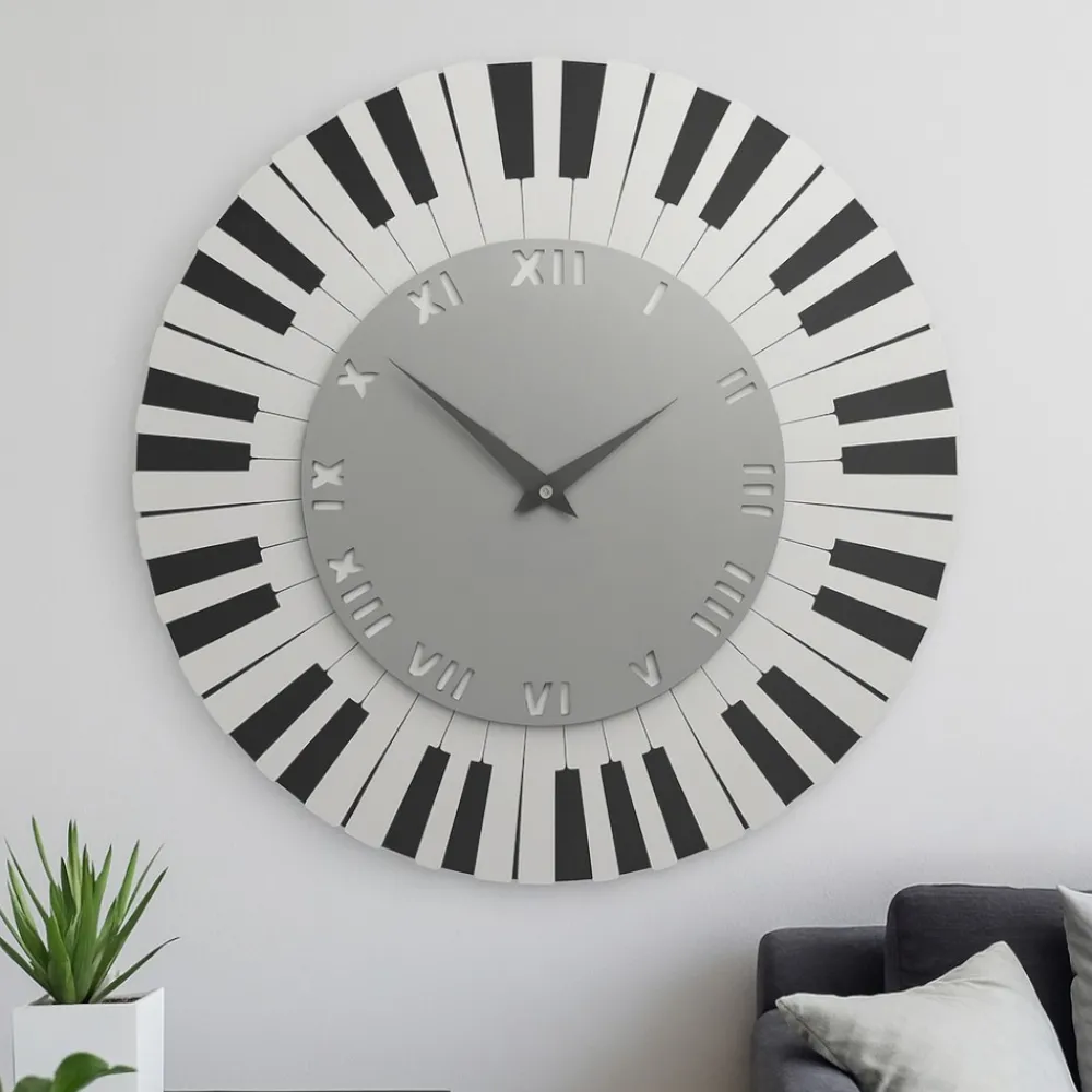 Orologi Da Parete Moderni-Selezionato da Mazzolaluce Orologio da parete musicale donizzetti legno colore grigio