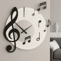 Orologi Da Parete Moderni-Selezionato da Mazzolaluce Orologio da parete musicale legno nero grigio