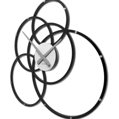 Orologi Da Parete Moderni-Selezionato da Mazzolaluce Orologio da parete nero e grigio moderno cerchi in legno