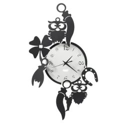 Orologi Da Parete Moderni-Selezionato da Mazzolaluce Orologio da parete nero moderno portafortuna