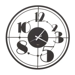 Orologi Da Parete Moderni-Selezionato da Mazzolaluce Orologio da parete nero tondo design 50cm tondo