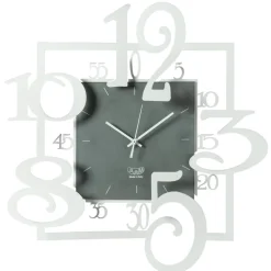 Orologi Da Parete Moderni-Selezionato da Mazzolaluce Orologio da parete numeri moderni quadrato bianco