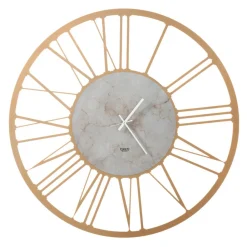 Orologi Da Parete Moderni-Selezionato da Mazzolaluce Orologio da parete oro rotondo numeri romani effetto marmo