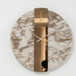 Orologi Da Parete Moderni-Selezionato da Mazzolaluce Orologio da parete particolare grande 80cm kerlite specchio bronzo