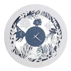 Orologi Da Parete Moderni-Selezionato da Mazzolaluce Orologio da parete per cameretta azzurro bianco rotondo 50cm