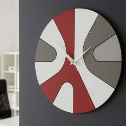 Orologi Da Parete Moderni-Selezionato da Mazzolaluce Orologio da parete per cucina rotondo rosso in legno 34cm