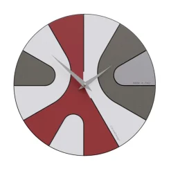 Orologi Da Parete Moderni-Selezionato da Mazzolaluce Orologio da parete per cucina rotondo rosso in legno 34cm