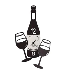 Orologi Da Parete Moderni-Selezionato da Mazzolaluce Orologio da parete per cucina nero vino bicchieri
