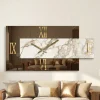 Orologi Da Parete Moderni-Selezionato da Mazzolaluce Orologio da parete per salone 90x50 design specchio bronzo resina marmo