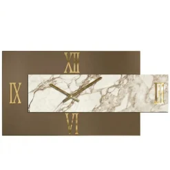 Orologi Da Parete Moderni-Selezionato da Mazzolaluce Orologio da parete per salone 90x50 design specchio bronzo resina marmo
