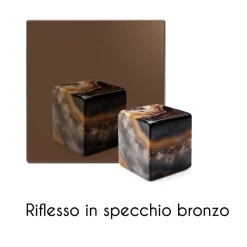 Orologi Da Parete Moderni-Selezionato da Mazzolaluce Orologio da parete quadrato 80cm design legno resina specchio bronzo