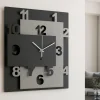 Orologi Da Parete Moderni-Selezionato da Mazzolaluce Orologio da parete quadrato moderno nero e fango