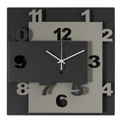 Orologi Da Parete Moderni-Selezionato da Mazzolaluce Orologio da parete quadrato moderno nero e fango
