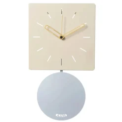Orologi Da Parete Moderni-Selezionato da Mazzolaluce Orologio da parete quadrato moderno color crema con pendolo