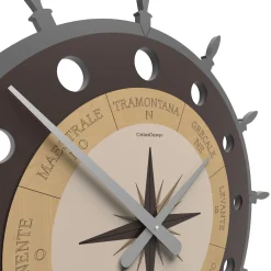 Orologi Da Parete Moderni-Selezionato da Mazzolaluce Orologio da parete rosa dei venti legno marrone