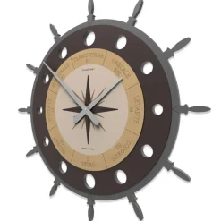 Orologi Da Parete Moderni-Selezionato da Mazzolaluce Orologio da parete rosa dei venti legno marrone