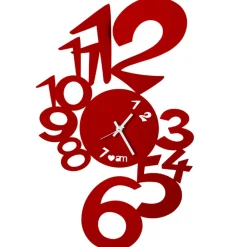 Orologi Da Parete Moderni-Selezionato da Mazzolaluce Orologio da parete rosso moderno rotondo