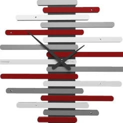 Orologi Da Parete Moderni-Selezionato da Mazzolaluce Orologio da parete rosso rubino grigio bianco in legno moderno