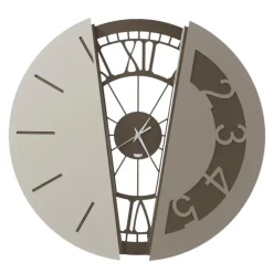 Orologi Da Parete Moderni-Selezionato da Mazzolaluce Orologio da parete rotondo bronzo avorio e sabbia design originale