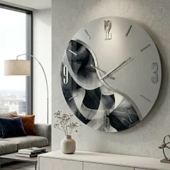 Orologi Da Parete Moderni-Selezionato da Mazzolaluce Orologio da parete rotondo 50cm resina effetto marmorizzato moderno