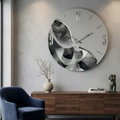 Orologi Da Parete Moderni-Selezionato da Mazzolaluce Orologio da parete rotondo 50cm resina effetto marmorizzato moderno