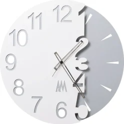 Orologi Da Parete Moderni-Selezionato da Mazzolaluce Orologio da parete rotondo 50cm moderno bianco neve grigio