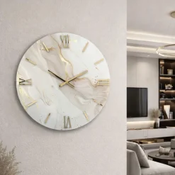 Orologi Da Parete Moderni-Selezionato da Mazzolaluce Orologio da parete rotondo design moderno effetto marmo 40cm