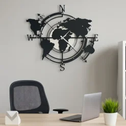 Orologi Da Parete Moderni-Selezionato da Mazzolaluce Orologio da parete rotondo design moderno planisfero nero