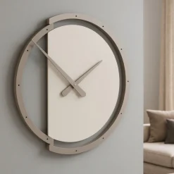 Orologi Da Parete Moderni-Selezionato da Mazzolaluce Orologio da parete rotondo design moderno tortora e caffelatte