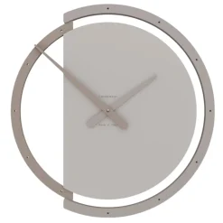 Orologi Da Parete Moderni-Selezionato da Mazzolaluce Orologio da parete rotondo design moderno tortora e caffelatte