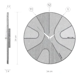 Orologi Da Parete Moderni-Selezionato da Mazzolaluce Orologio da parete rotondo legno blu rotondo 34cm