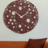 Orologi Da Parete Moderni-Selezionato da Mazzolaluce Orologio da parete rotondo legno rosso traforato
