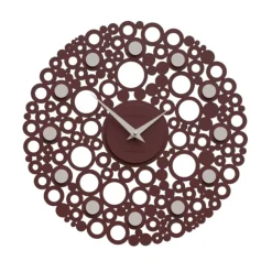Orologi Da Parete Moderni-Selezionato da Mazzolaluce Orologio da parete rotondo legno rosso traforato