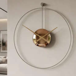 Orologi Da Parete Moderni-Selezionato da Mazzolaluce Orologio da parete rotondo moderno effetto specchio bronzo 80cm