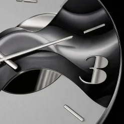 Orologi Da Parete Moderni-Selezionato da Mazzolaluce Orologio da parete rotondo moderno resina effetto marmorizzato foglia argento
