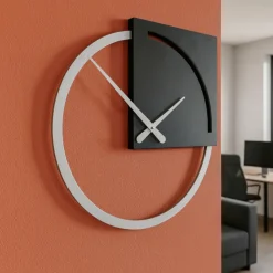 Orologi Da Parete Moderni-Selezionato da Mazzolaluce Orologio da parete rotondo moderno legno nero grigio