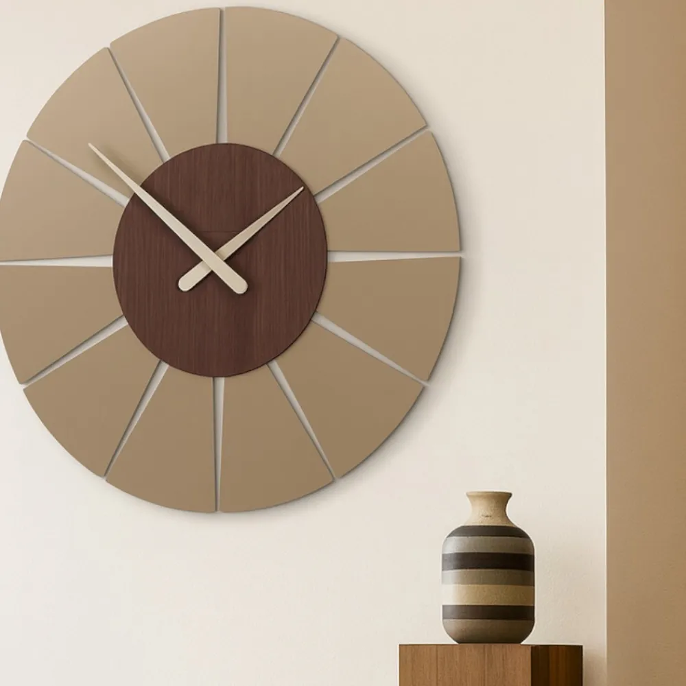 Orologi Da Parete Moderni-Selezionato da Mazzolaluce Orologio da parete rovere wenge moderno in legno per ufficio